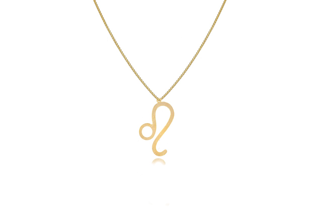 Colar Personalizado Signo De Leão Folhead...