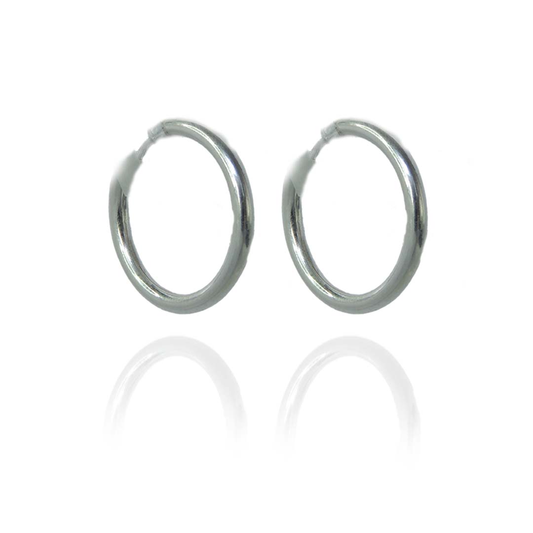 Brinco Argolinha Lisa 2x15 Em Prata 925