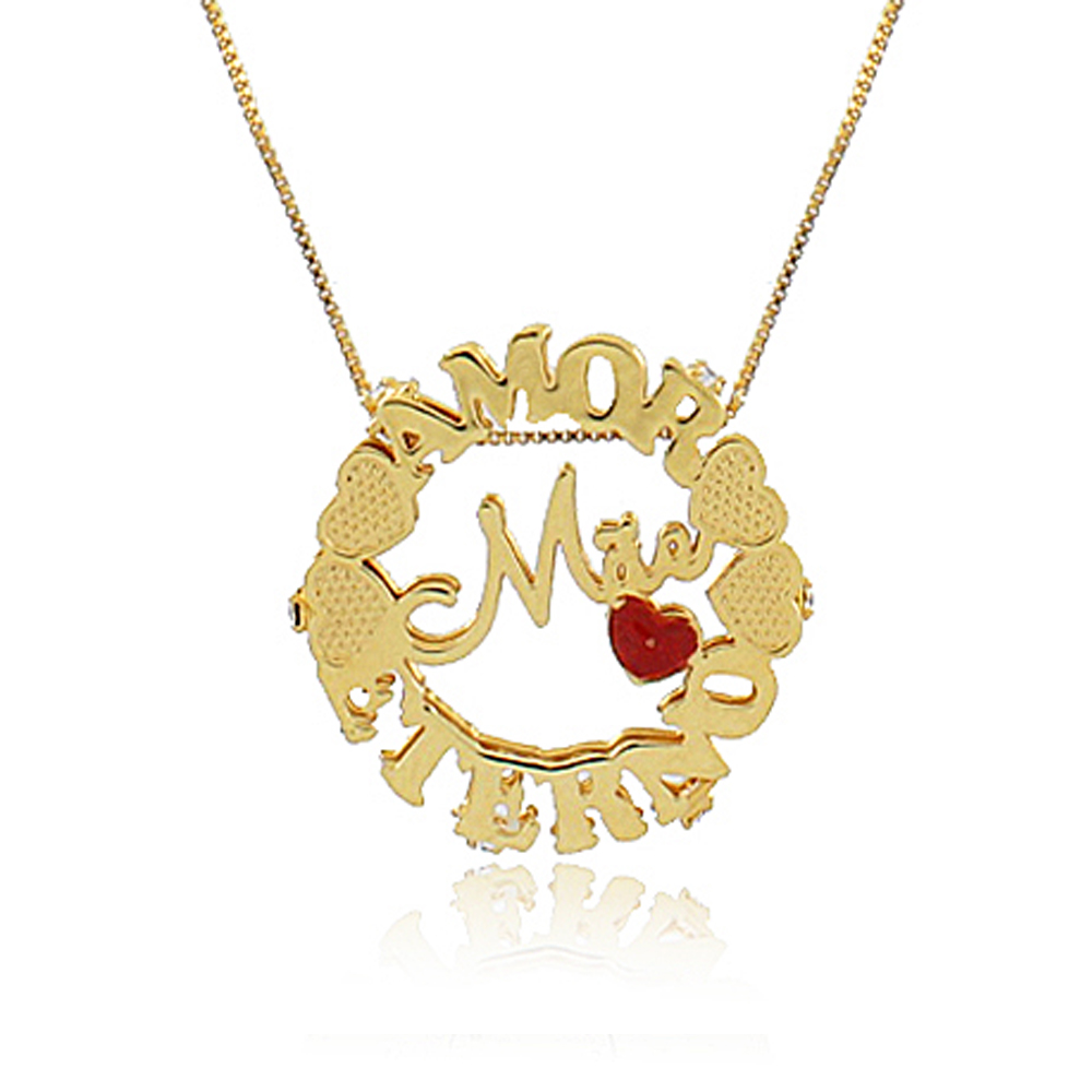 Colar Personalizado Mandala Mãe Amor Eter...
